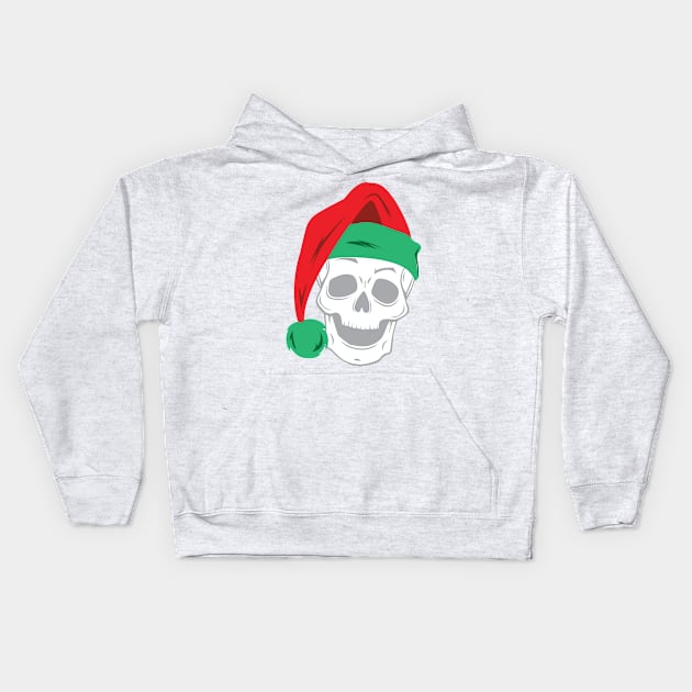 Santa Skull Kids Hoodie by TeePixelate